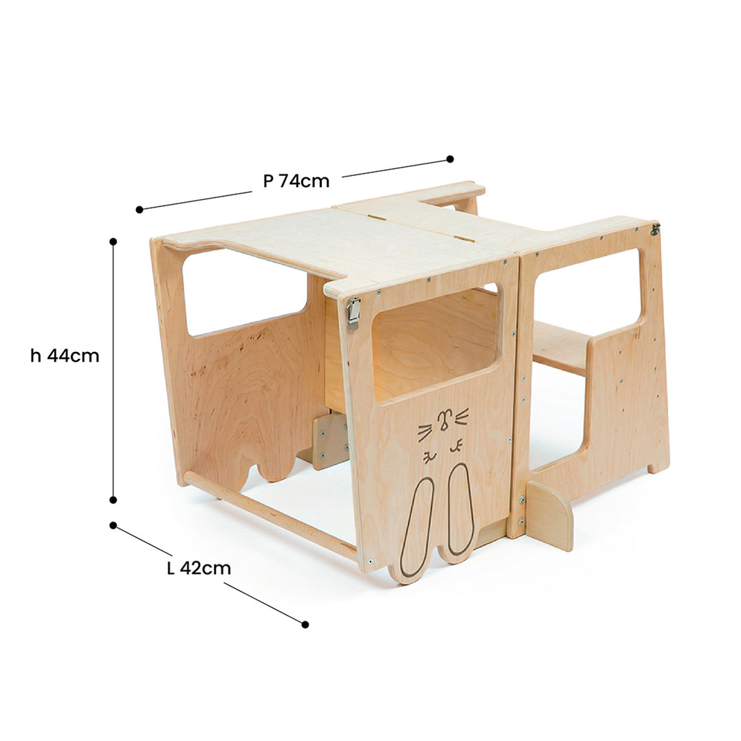 Montessori Tower 3 in 1 Table and Blackboard Tower
