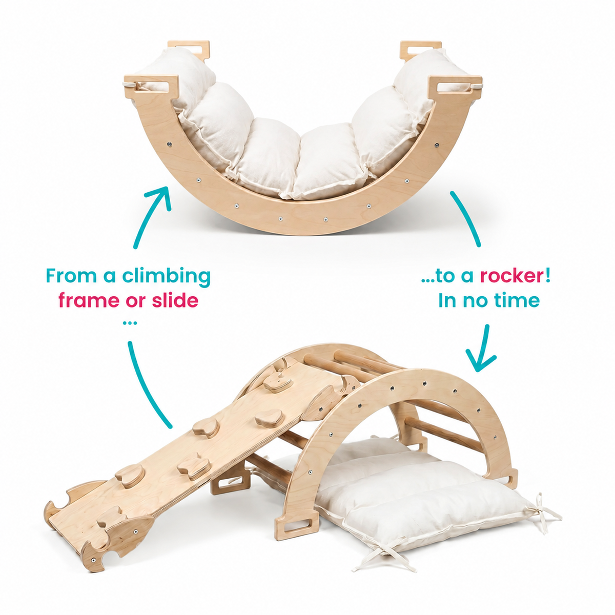 Montessori Rocking Arch with Cushion and Ramp