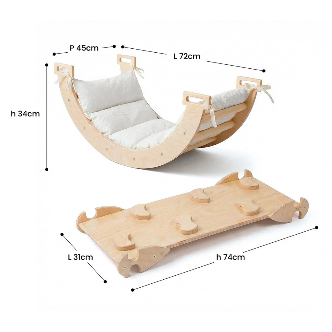 Montessori Rocking Arch with Cushion and Ramp