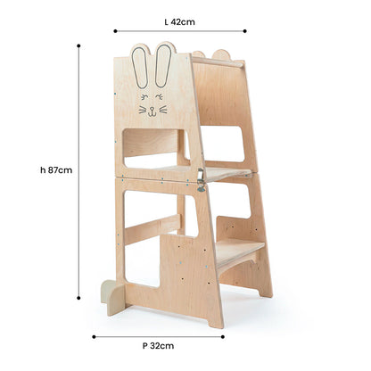 Montessori Tower 3 in 1 Table and Blackboard Tower