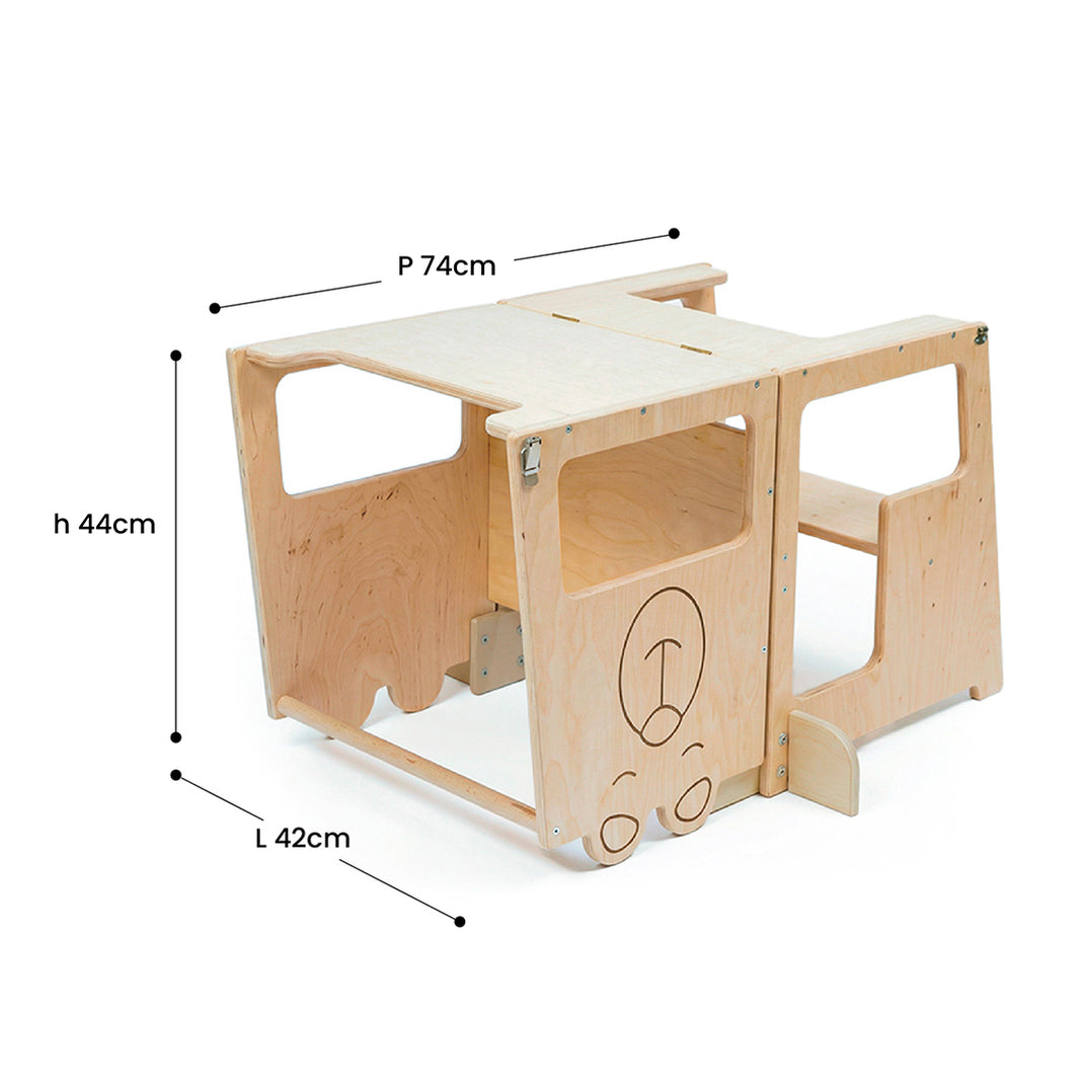 Montessori Tower 3 in 1 Table and Blackboard Tower