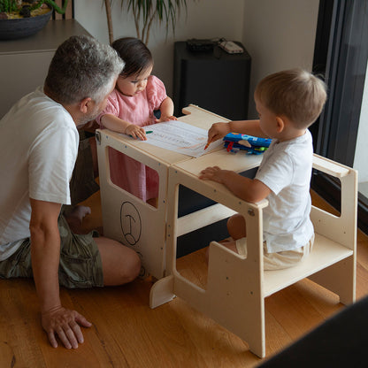 Montessori Tower 3 in 1 Table and Blackboard Tower