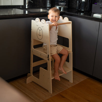 Montessori Tower 3 in 1 Table and Blackboard Tower