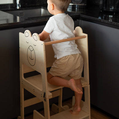 Montessori Tower 3 in 1 Table and Blackboard Tower